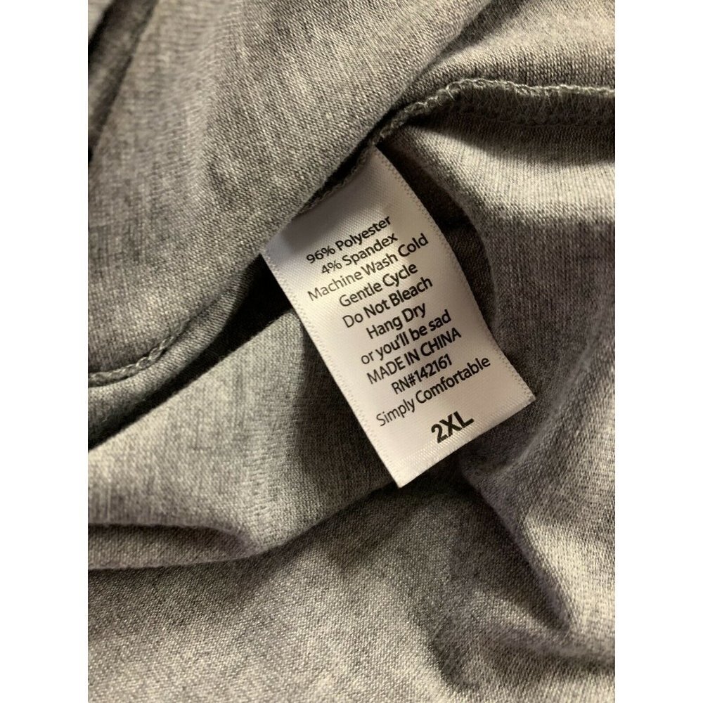 Lularoe Plus 2X Randy Raglan Gray Rounded Hem Blue - Picture 9 of 9